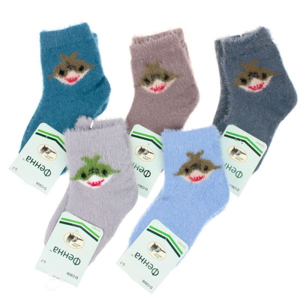 Children's THERMO socks with mink "Shark" 3-5l