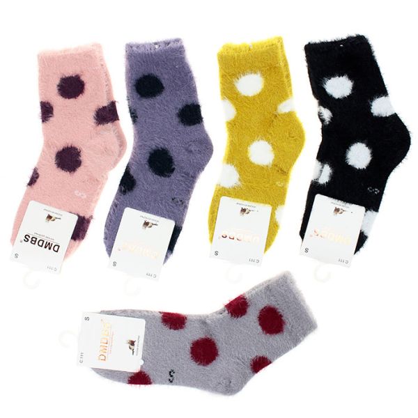 Children's THERMO socks with mink "Polka dots" 5-7 years