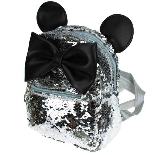 Children's sequin backpack with a bow